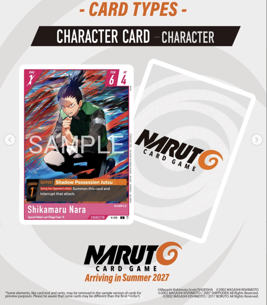 Carte Personnage Naruto Card Game, Shikamaru Nara